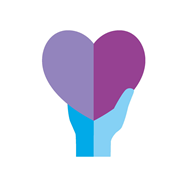 A graphic of a hand holding a heart